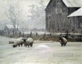 雪に覆われた羊